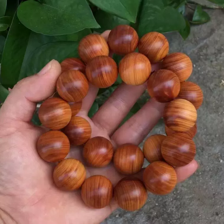 太行陈化料黑油2.0崖柏手串高密手串水波龙胆纹木质工艺品批发