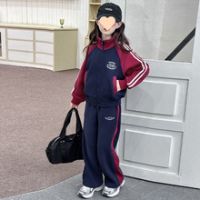 女童套装2025春秋季新款洋气网红中大童女孩休闲运动阔腿裤两件套