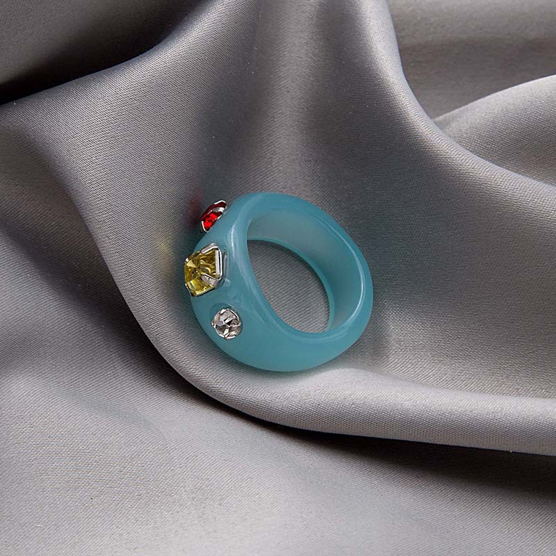 7g Weight 0.03µm-0.05µm Gold Plating Thickness Rhinestones Inlay Material Rings Classification 1 Piece Quantity Holiday, Daily Occasion Acrylic, Resin Material Geometric Pattern Women's Gender Simple Style Style Inlay Craft Simple Style Geometric Arylic Resin Inlay Rhinestones Women's Rings 18