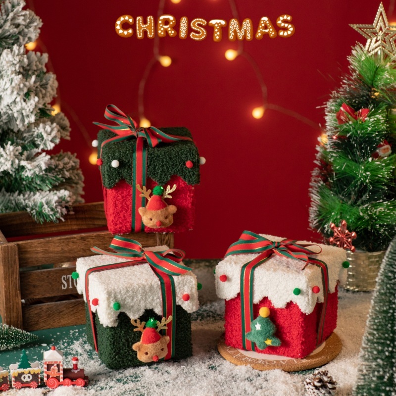 手作りのdiyクリスマスのギフトボックスのクリスマスイブのリンゴの箱の高級な厚いプラスの硬いクリスマスのプレゼントの包装箱のキャンディーの箱|undefined