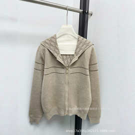 顶版南油精品高货羊绒针织连帽拉链两面穿外套男女同穿时尚休闲百