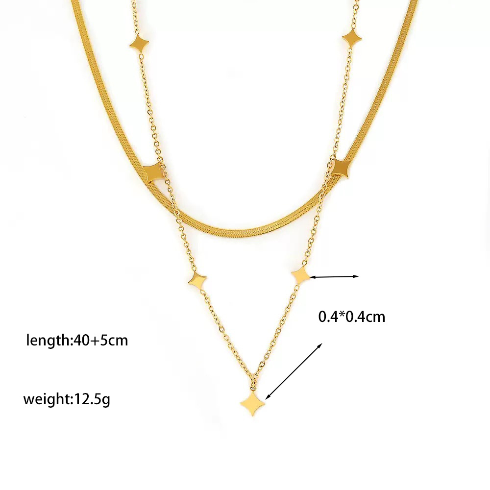 【XKN0302】스몰 스퀘어 피스 목걸이 골드