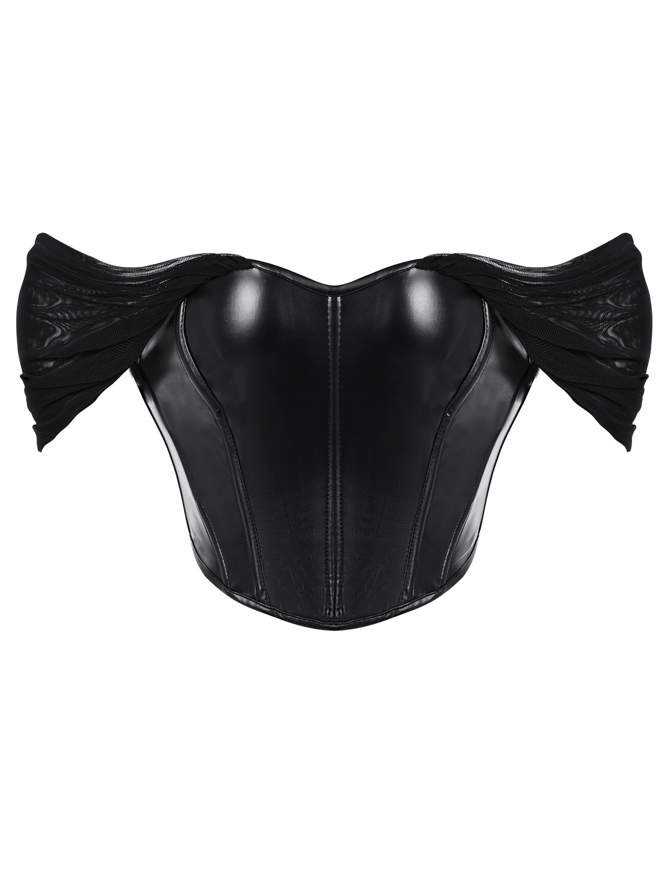 Nuevo hilo de malla, hombro sexy, camisa de cuero TEMU AliExpress, suministro de comercio electrónico transfronterizo