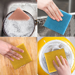 Colorful Dishwashing Brush Square Cleaning Brush Oil-Resistant Kitchen Cleaning Cloth Easy to Clean Household Pot Cleaning Brush Wholesale