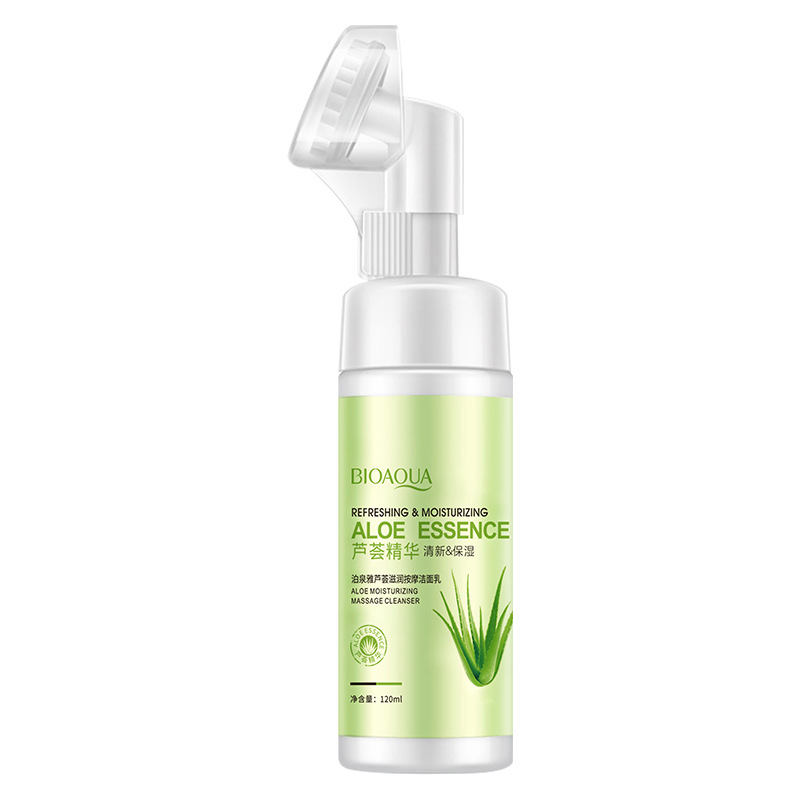 Boquanya aloe masaje hidratante limpiador facial espuma densa limpieza profunda refrescante hidratante limpiador facial al por mayor
