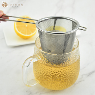 Cross-border 304 stainless steel tea maker tea strainer handle stainless steel tea filter tea filter tea accessories