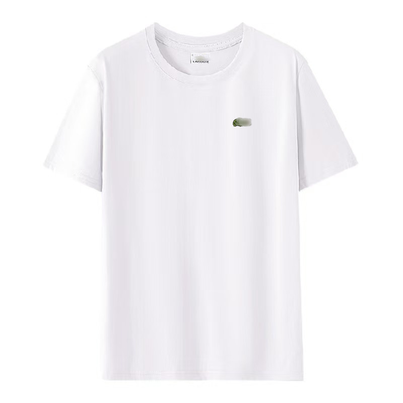 In-stock Lac Crocodile pure cotton men's t-shirt with French fish logo embroidery, short-sleeved inner shirt, round-neck top, available for wholesale In-stock Lac Crocodile pure cotton men's t-shirt with French fish logo embroidery, short-sleeved inner shirt, round-neck top, available for wholesale