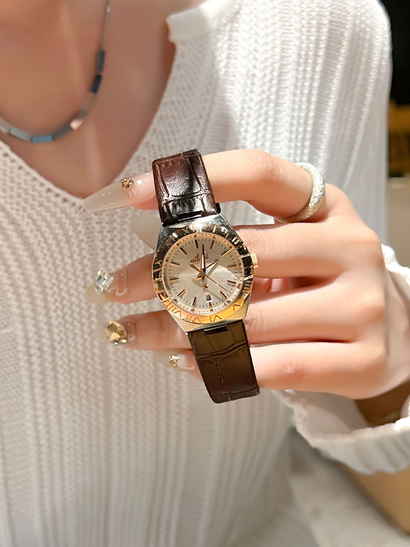 Swiss brand women's watch new waterproof luminous ultra-thin watch women's live streaming foreign trade hot model dropshipping