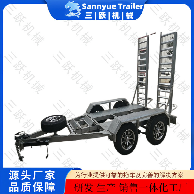 三跃小型挖掘机拖车-热镀锌拖车-各种尺寸均可
