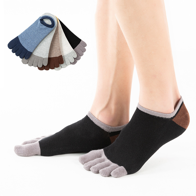 Seamless Five-Toe Socks for Men, Spring and Summer, Invisible Toe Design, Solid Color, Cotton, Sweat-Absorbent, Breathable, Thin, Low-Cut, Short Tube, Split-Toe Socks Seamless Five-Toe Socks for Men, Spring and Summer, Invisible Toe Design, Solid Color, Cotton, Sweat-Absorbent, Breathable, Thin, Low-Cut, Short Tube, Split-Toe Socks