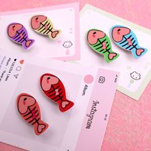 新款个性鱼骨头亚克力发卡头饰发夹碎发刘海夹个性趣味侧边夹批发