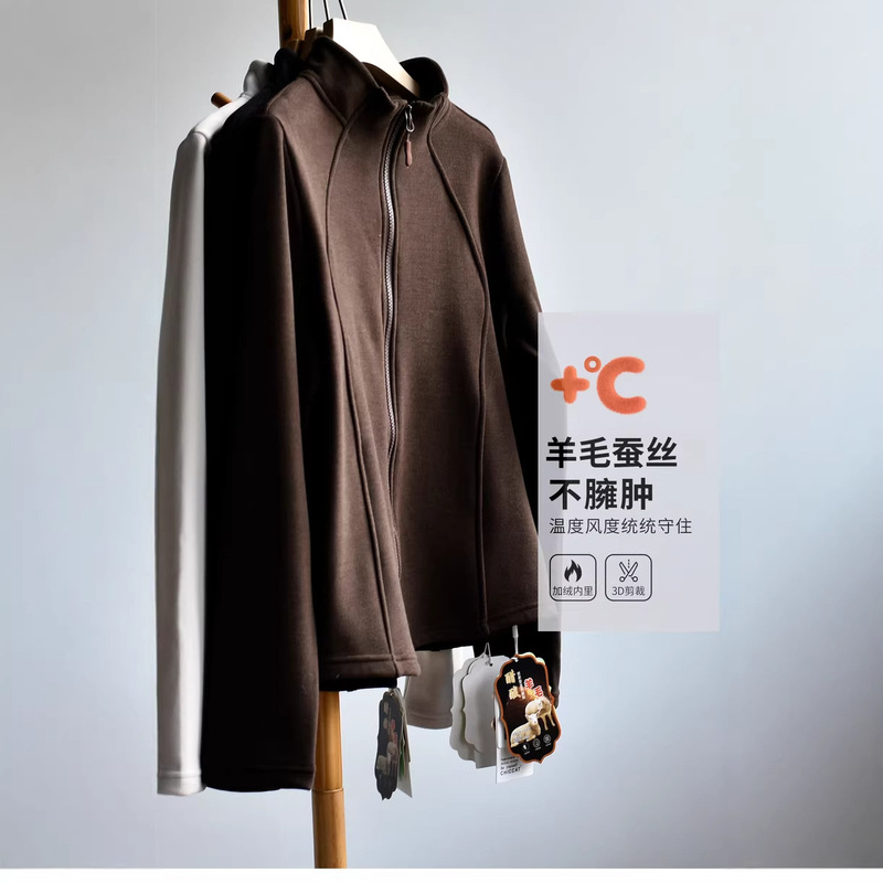 [Super Warm Wool Cardigan] Winter Fleece-Lined Thickened Wool and Silk Stand-Collar Unisex Warm Cardigan Sweater