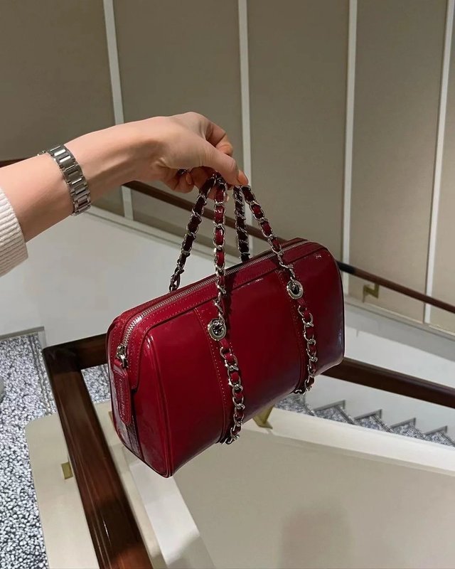 Tenver bagクロスボーダー起爆金韓国小香風ボストンバッグ蝶結びシルバー枕バッグ女性|undefined