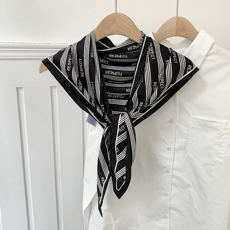 Bufanda triangular, babero, estilo fino de moda para mujer, cintura multifuncional, bufanda de seda decorativa, bufanda de línea de moda de alta gama, chal