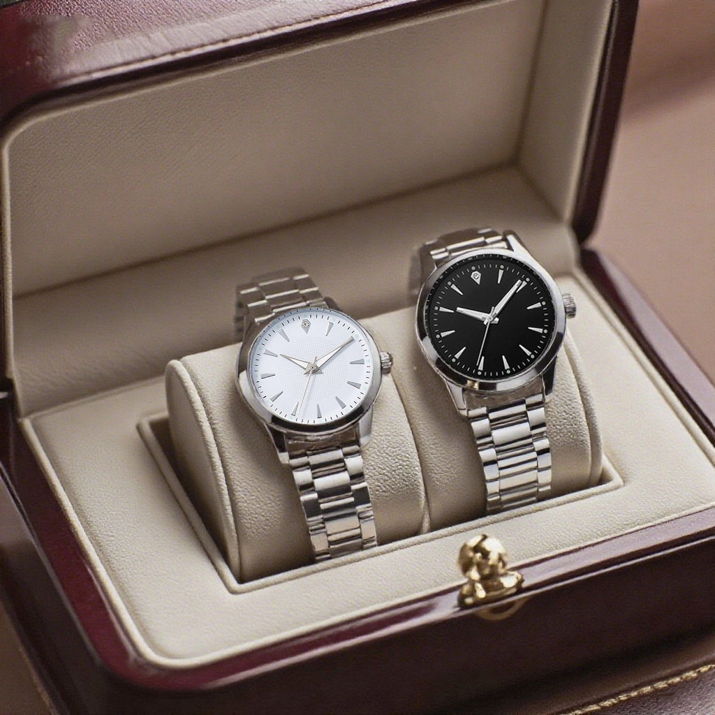 New Couple's Watch Steel Band Women's Light Luxury High-End Watch Men's and Women's Quartz Watch Gift Watch Manufacturer Ready Stock