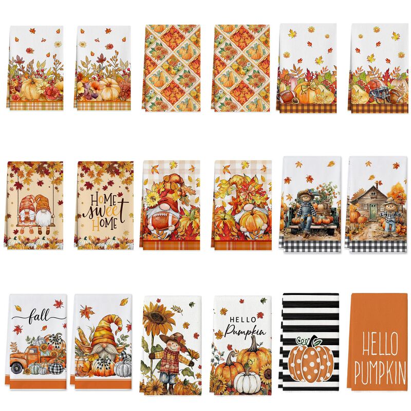 Cross-border Autumn Thanksgiving Towel Pumpkin Gnome Series Household Tablecloth Living Room Kitchen Decorative Dish Towel Cross-border Autumn Thanksgiving Towel Pumpkin Gnome Series Household Tablecloth Living Room Kitchen Decorative Dish Towel