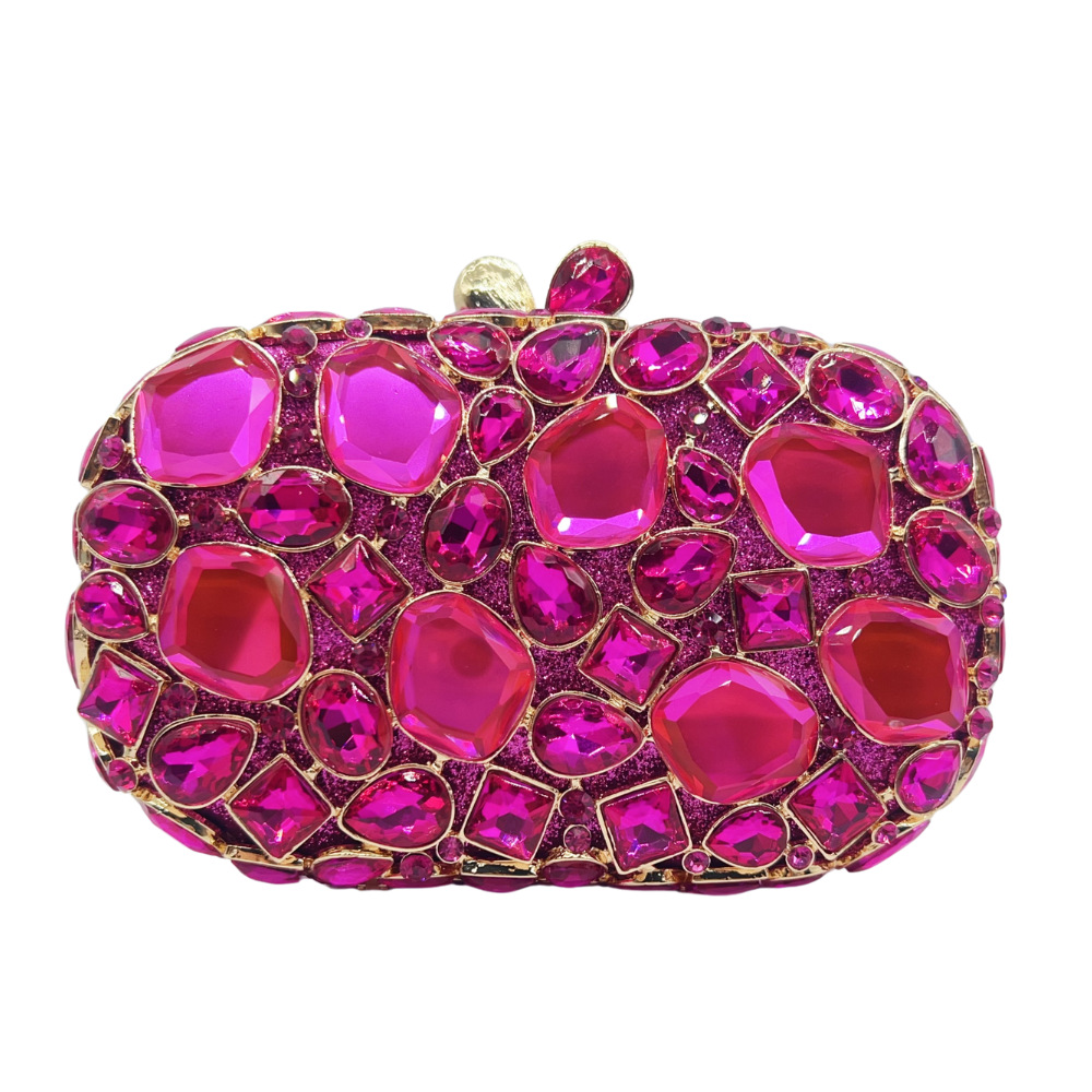 Bolsa de embrague de piedra de cristal transfronterizo bolsas de cena de diamantes bolsas de vestido de fiesta bolsas de mano de mujer