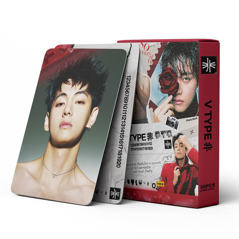 Large Quantity of In-Stock 55-Piece Set of Bangtan V Kim Taehyung Individual Photo Cards Kpop Star Merchandise Lomo Collection Cards