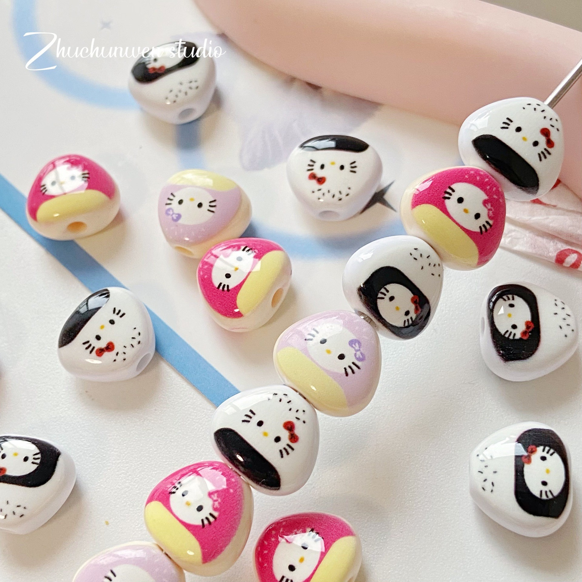 Coloridos cuentas de alta saturación serie de cuerdas de teléfono móvil DIY joyas de cadena en joyas hechas a mano accesorios de cuentas sueltas