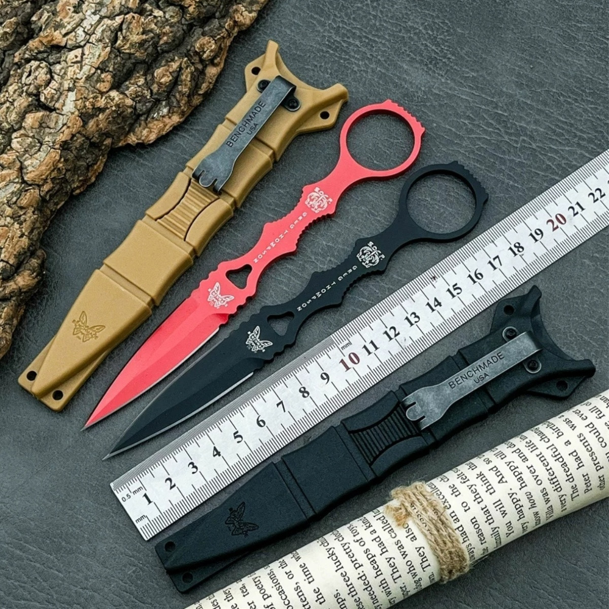 New Cross-Border Hot-Selling Butterfly Outdoor Small Straight Knife, High Hardness Ring Knife, Portable Outdoor Knife, Butterfly 176