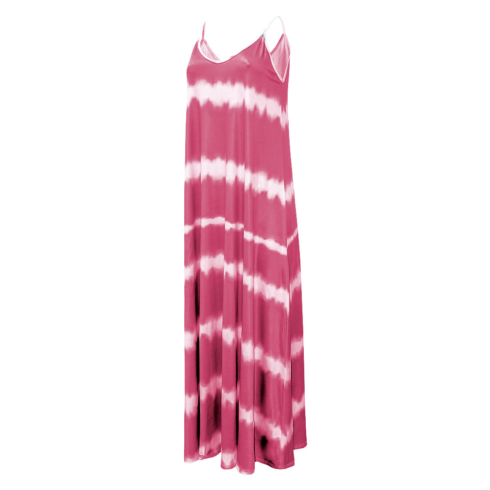 Summer Cami Dress Printed Striped Maxi Dress Loose Dress Women