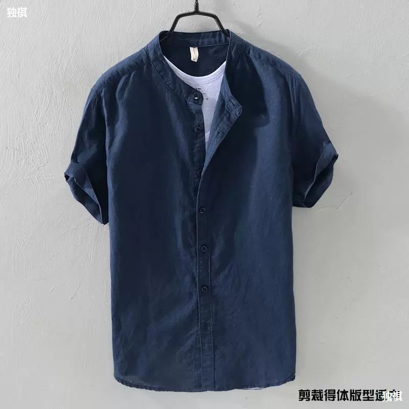 Летняя тонкая мужская рубашка сoversize, хлопок и лен