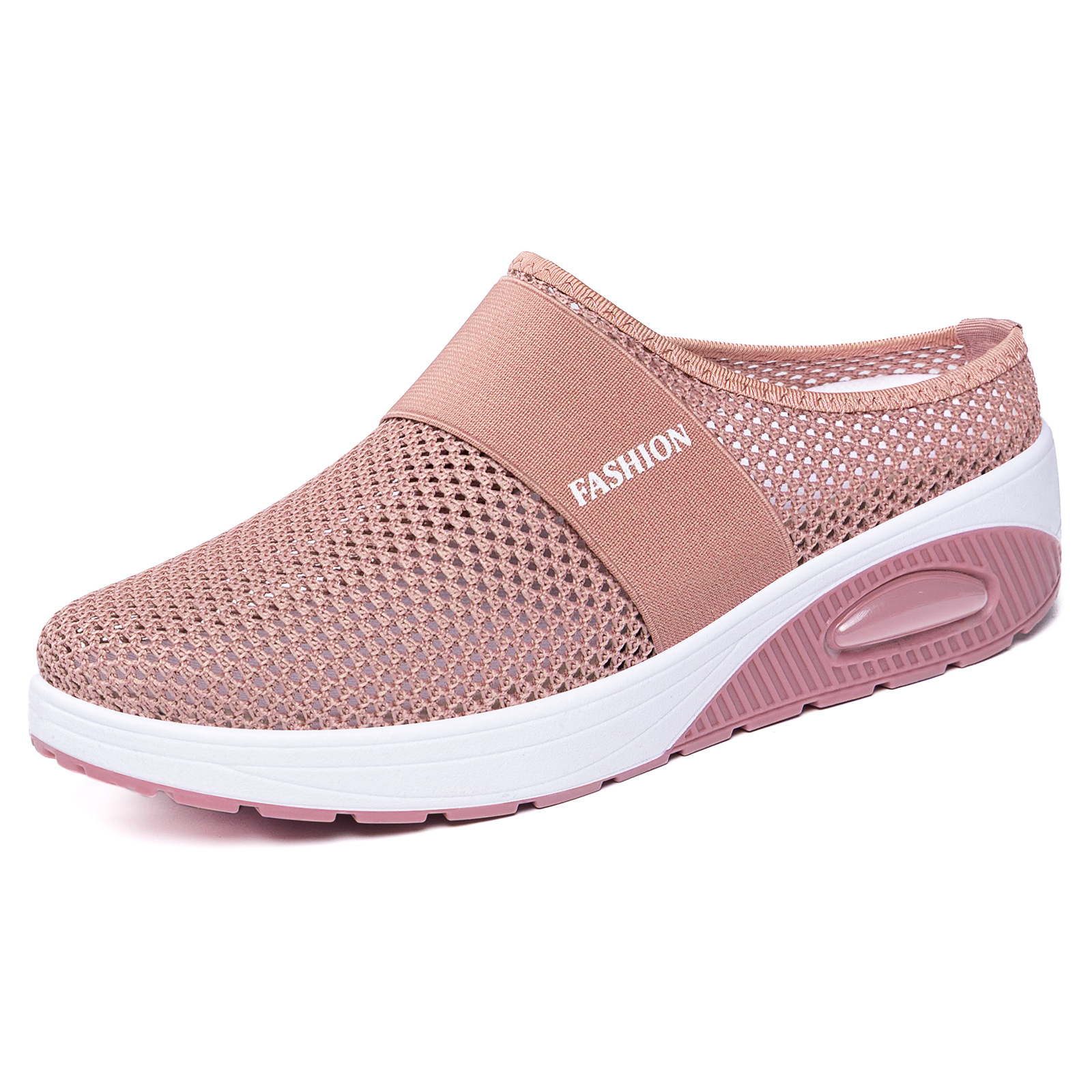 2026 nuevo verano transfronterizo sin tacones rocantes zapatos de mujer suela gruesa ligera con almohadilla de aire zapatos de malla transpirables zapatos de mujer