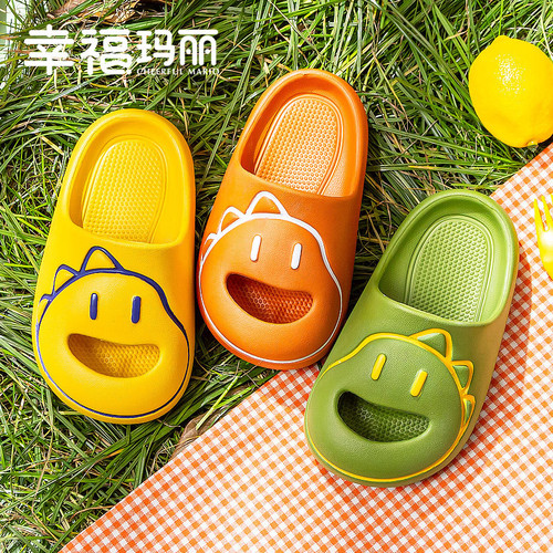 Happy Mary Children's Cartoon Dinosaur Indoor and Outdoor Slippers for Babies, Home Shoes, Bathroom Cute Hooded Cool Slippers