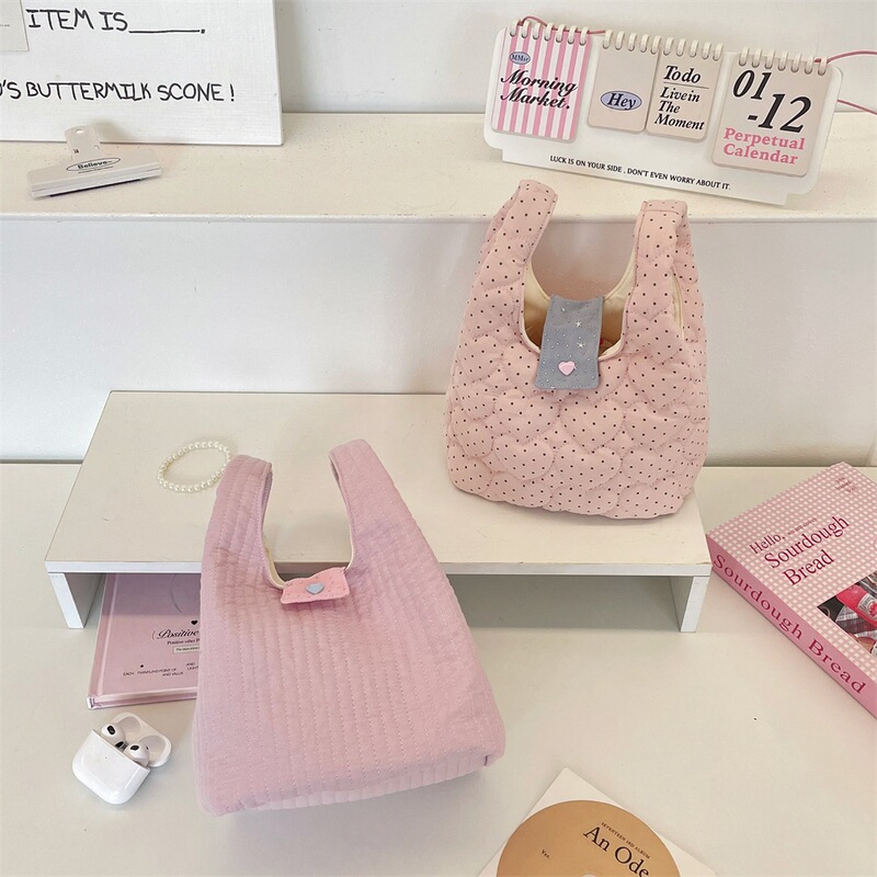 65261 Milk White Vertical Stripe Quilted Tote Bag with Star Pattern Base Fabric for Students, Earphone and Data Cable Desktop Organizer Handbag 65261 Milk White Vertical Stripe Quilted Tote Bag with Star Pattern Base Fabric for Students, Earphone and Data Cable Desktop Organizer Handbag