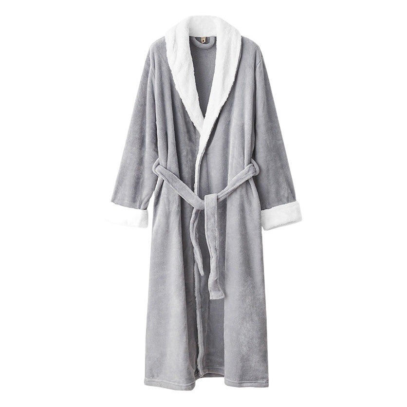 Otoño e Invierno camisón de franela forrado de lana engrosada pareja Pijamas largos de los hombres de las mujeres homewear lindo al por mayor