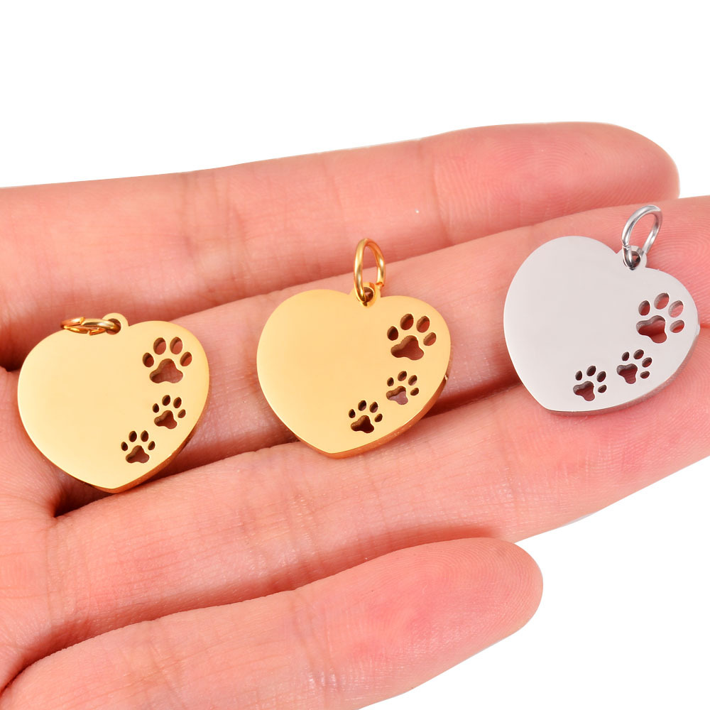 Heart Shape Pattern 10 PCS/Package 304 Stainless Steel Heart Shape Pendant