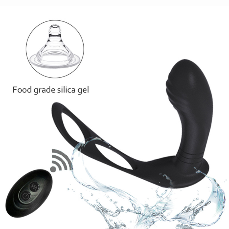 APP男用前列腺后庭自慰器双环锁精振动环 穿戴自慰器成人情趣用品