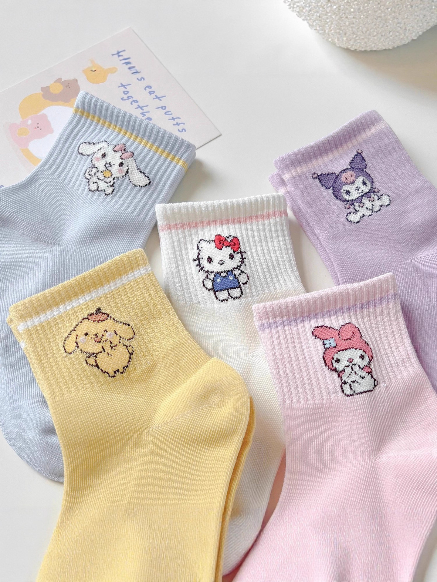 Cotton children's cartoon demi-season knee socks, mid-length, suitable for spring and autumn 4