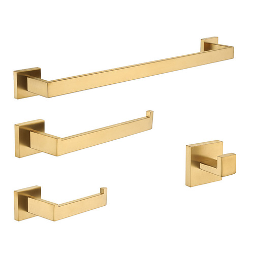 Bathroom Storage Towel Rack Stainless Steel Bath Towel Rack Bathroom Hardware Hook Set Bathroom Single Layer Towel Rack