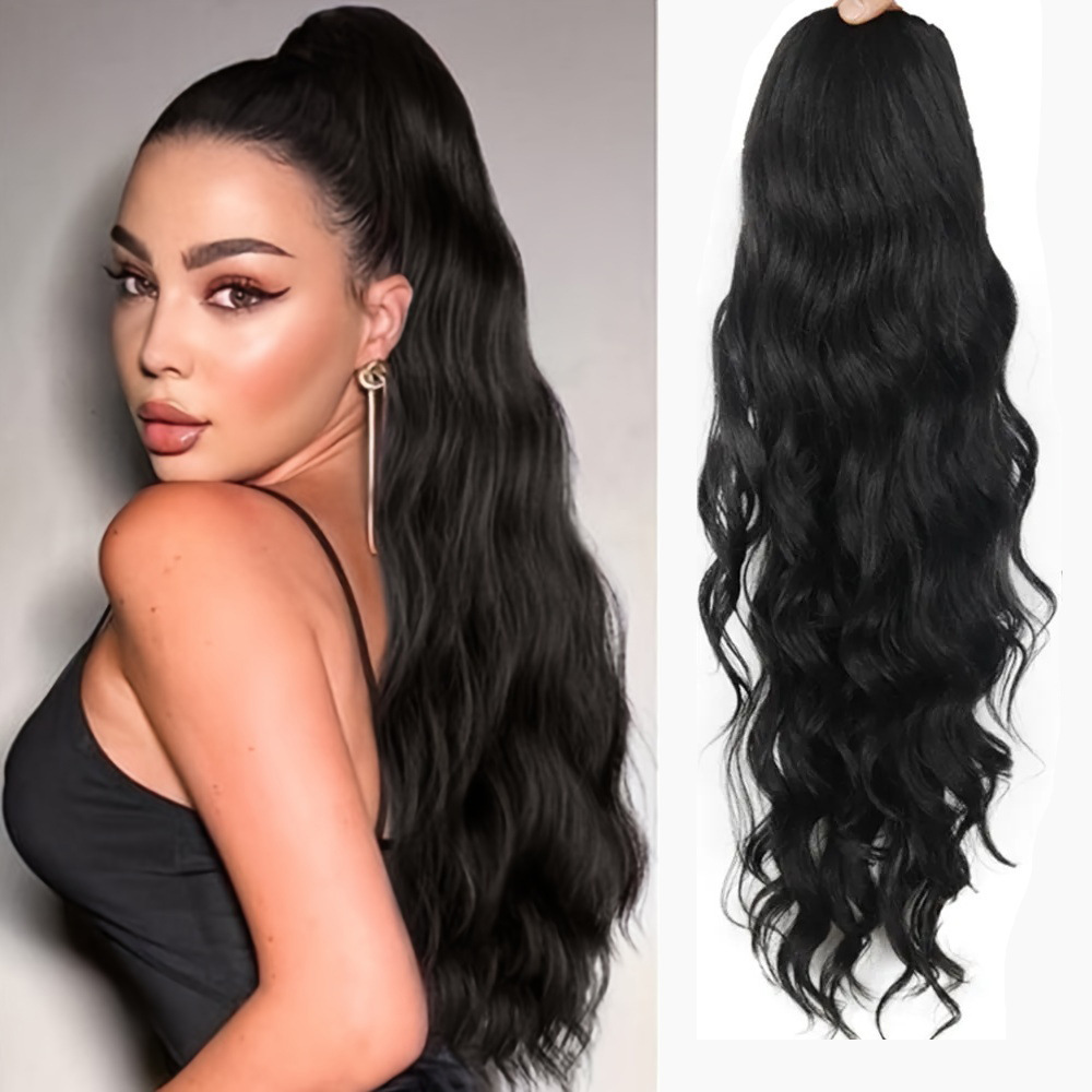 Perucas europeas y americanas de moda de caballo ondulado largo cabello ondulado damas de fibra química de caballo