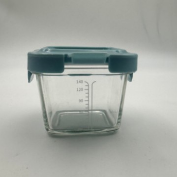 Cuenco de alimentos suplementarios para bebés calentado por microondas, caja de almuerzo con cubierta, huevo al vapor, caja de muestra de alimentos cocinados, caja de vidrio