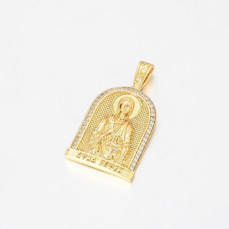 Xuping serie religiosa transfronteriza europea y americana de retrato colgante de aleación de cobre chapado 14k colgante de geometría colgante único al por mayor mujeres