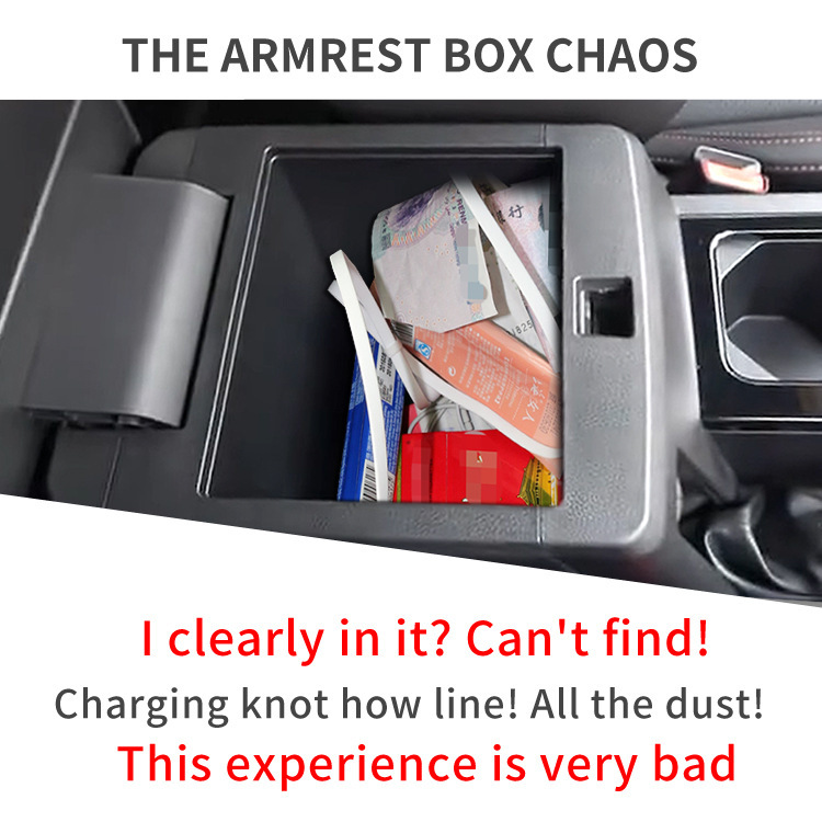 Suitable for 24-25 Mitsubishi Triton Armrest Box Storage Box L200 Car Storage Car Modification Accessories