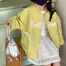 小红鱼女童外套春秋款2025新款棒球服儿童时尚洋气绣花夹克衫春装