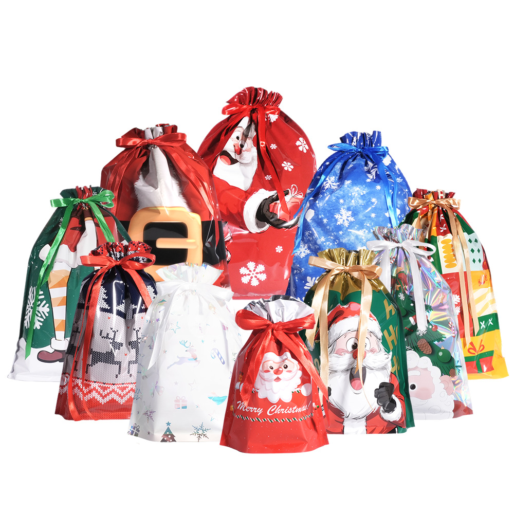 Navidad limitada bolsillo de cuerda de tracción transfronterizo para regalos de vacaciones bolsas de dulces embalaje de regalos venta caliente spot