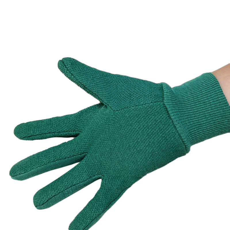 Guantes de jardín de las mujeres mini cuentas de punto de hilo de algodón resistente al desgaste jardinería plantación paja-tirando hogar invierno cálido