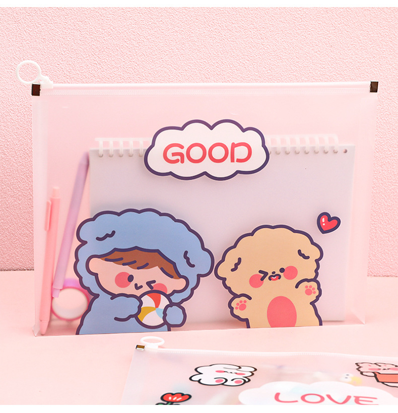 Cute Cartoon Three-dimensional Waterproof Zipper File Bag Student display picture 1