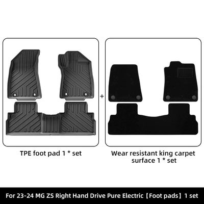 Suitable for 23-24 Mg Zs Modelə uyğun ayaqaltı - 23-24-mg-mg-zs-right-hand-drive-double-layer-wear-resistant-king-floor-mats-pure-electricsoutheast-asiaoceaniaeurope