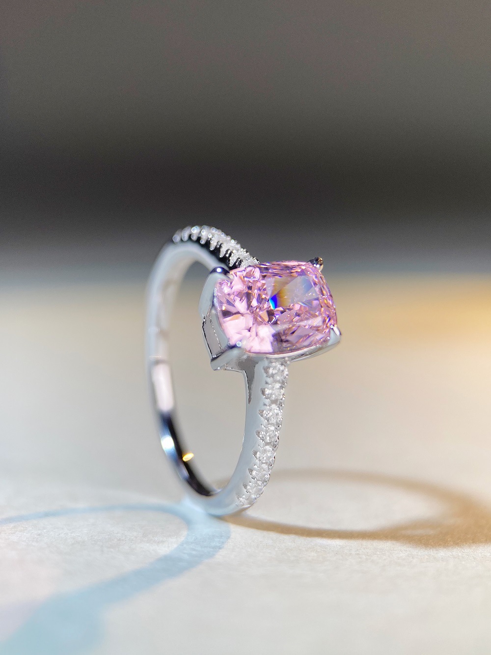 Lady Oval Sterling Silver Plating Rhinestones Rings 1 Piece