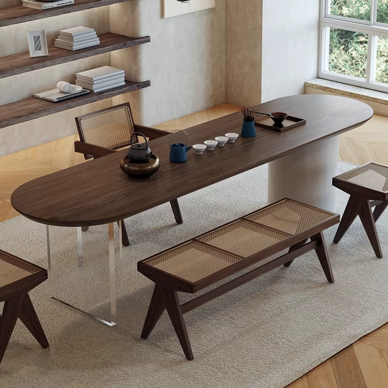 Чайный столик в стиле ваби-саби, офисная чайная комната из массива дерева, большой стол в стиле дзен, новый чайный столик и стул в китайском стиле.