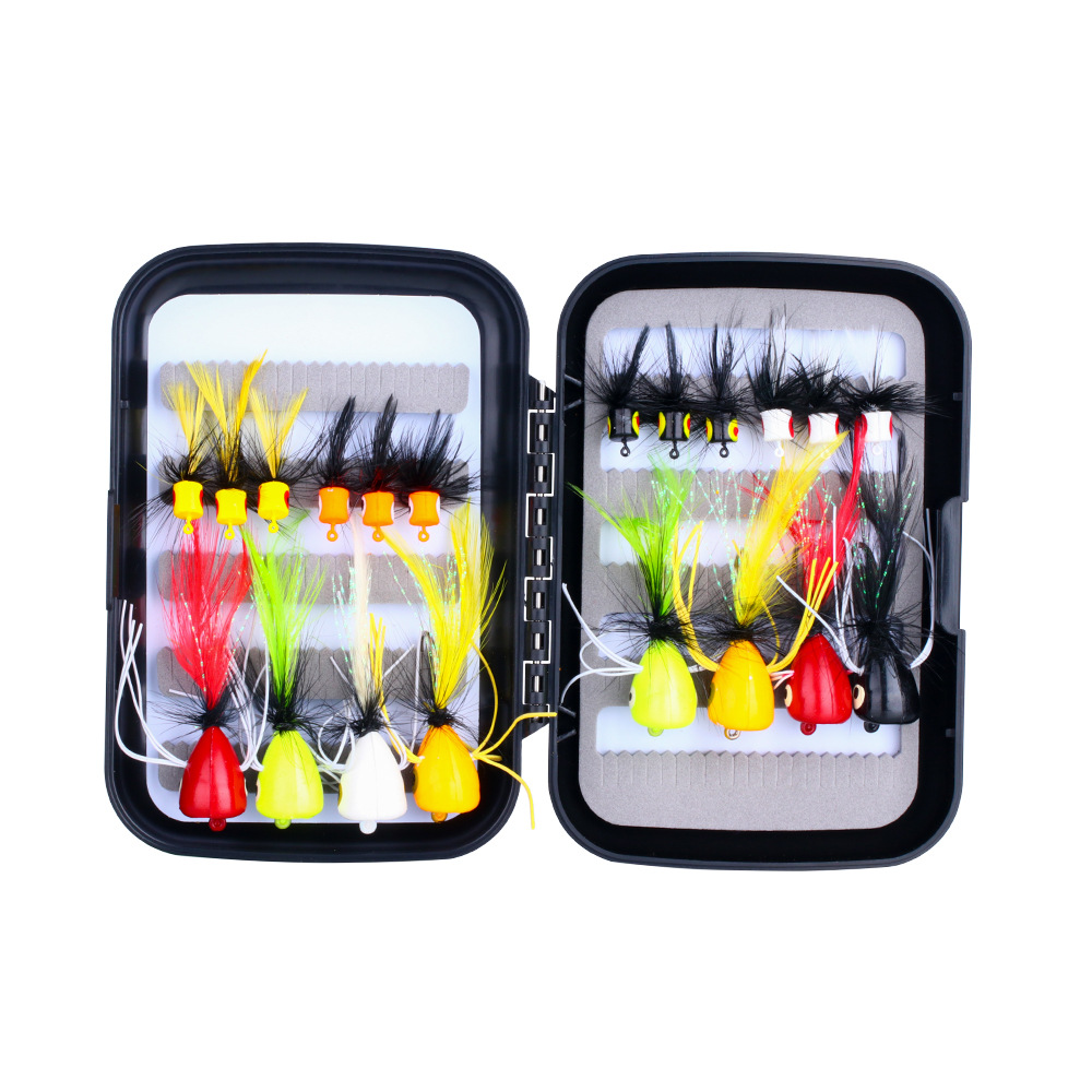 Mosca mosca gancho flotante agua Luya cebo traje superficie del agua serie volar ola escalada biónico pluma gancho pesca con mosca Bass rebordear trucha