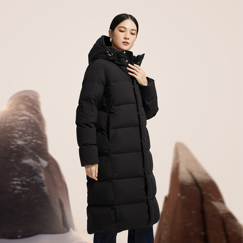 (High cost-performance) Women's winter down jacket, over-the-knee long style, 95% white duck down content, extremely warm coat for extreme cold (High cost-performance) Women's winter down jacket, over-the-knee long style, 95% white duck down content, extremely warm coat for extreme cold