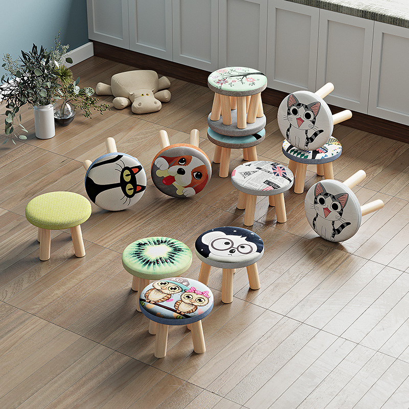 Taburetes de lujo ligero taburete de cambio de zapatos doméstico taburete de puerta taburete de mesa de té taburete creativo sofá de tela pedal taburete