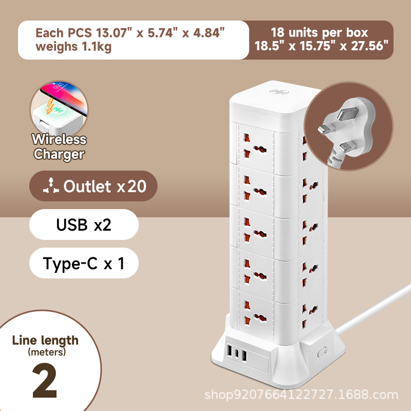 Especificación británica-2 metros-5 capas/USB/carga inalámbrica