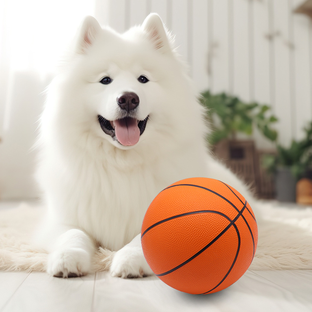 Pelota de juguete para mascotas Juguete de goma para perros Auto-hey baloncesto para aliviar el aburrimiento